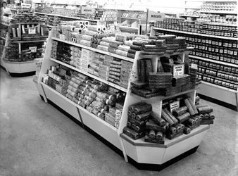 Keksregal, Woolworths-Laden, 1956